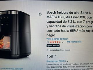 Bosch freidora de aire MAF671BO. Capacidad 7,2 l