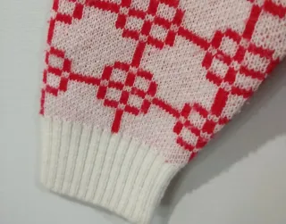 Chaqueta vintage roja y crema talla 36