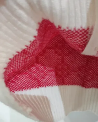 Chaqueta vintage roja y crema talla 36