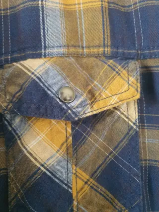 Camisa Celio cuadros azul y amarillo