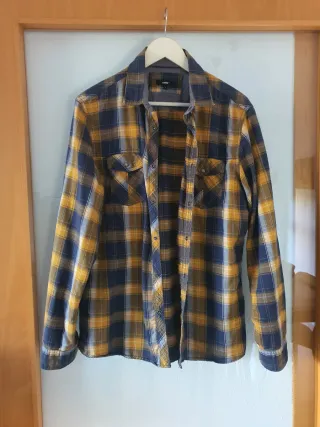 Camisa Celio cuadros azul y amarillo