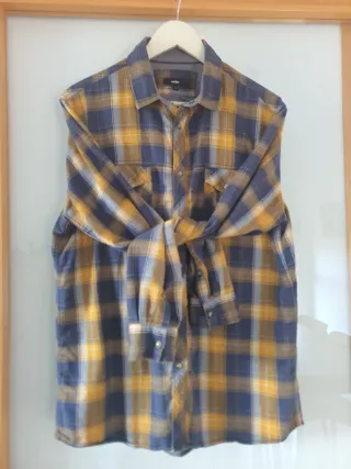 Camisa Celio cuadros azul y amarillo