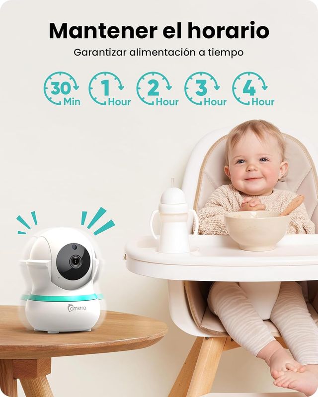 CÁMARA VIGILANCIA BEBÉ 5" 360° VOX 5000mAh SIN WIF