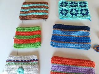 Carteras monedero tejidas a mano