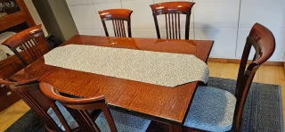 Mesa de comedor madera maciza con 6 sillas