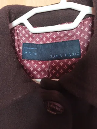 Abrigo paño Zara Basic mujer marrón