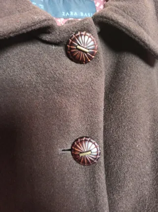 Abrigo paño Zara Basic mujer marrón