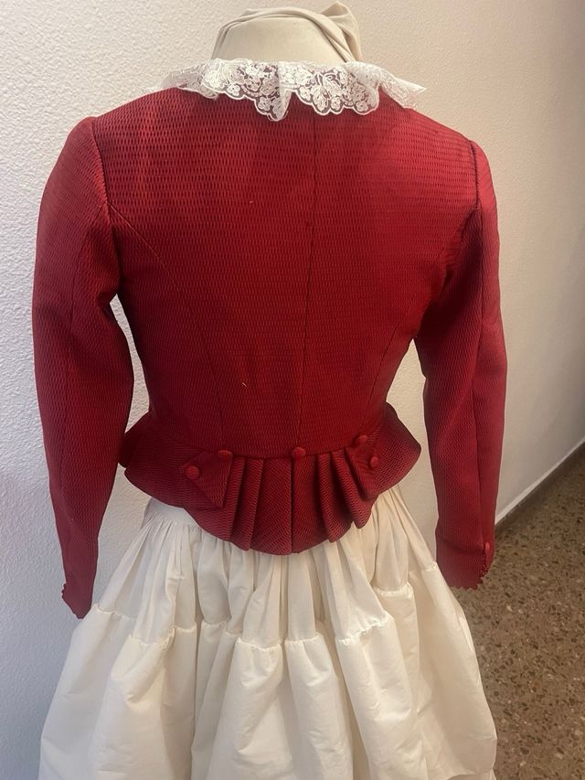 Corpiño Fallera burdeos con Encaje Blanco