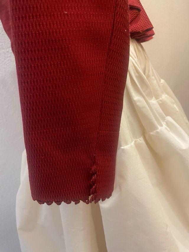 Corpiño Fallera burdeos con Encaje Blanco