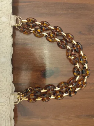 Borsa uncinetto fatta a mano beige