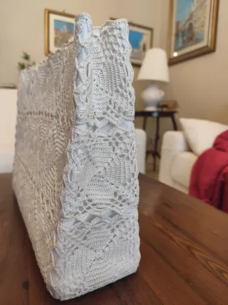 Borsa uncinetto fatta a mano beige