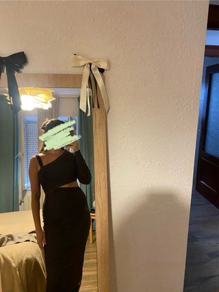 Vestido marrón Zara asimétrico