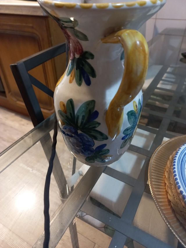 Jarra de cerâmica + prato de presente