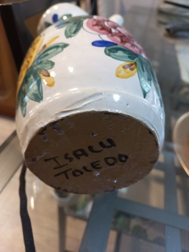 Jarra de cerâmica + prato de presente