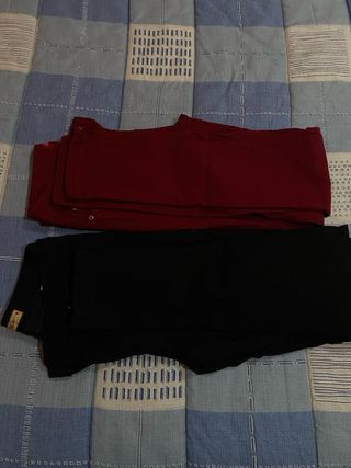 Pantalones pitillo invierno negros y burdeos