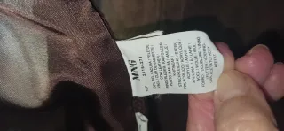 Chaqueta Mango Piel y Lana Marrón Mujer