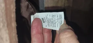 Chaqueta Mango Piel y Lana Marrón Mujer