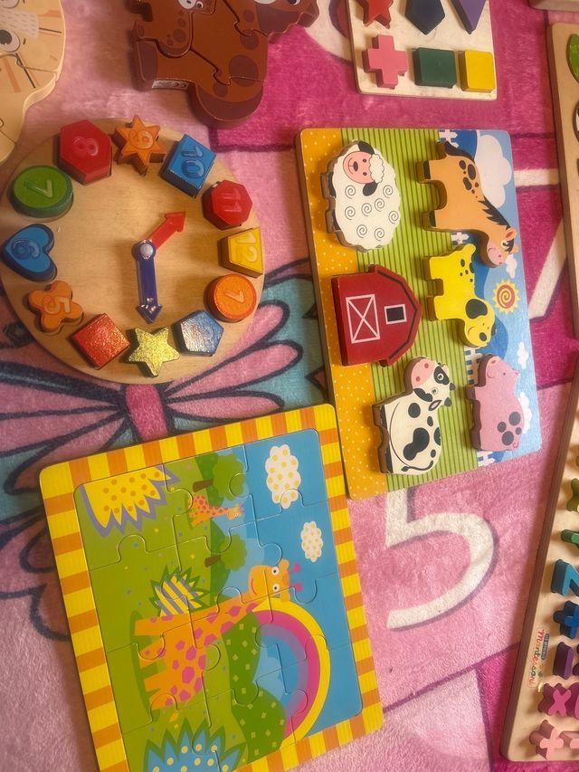 Lote Puzzles Educativos Madera Niños