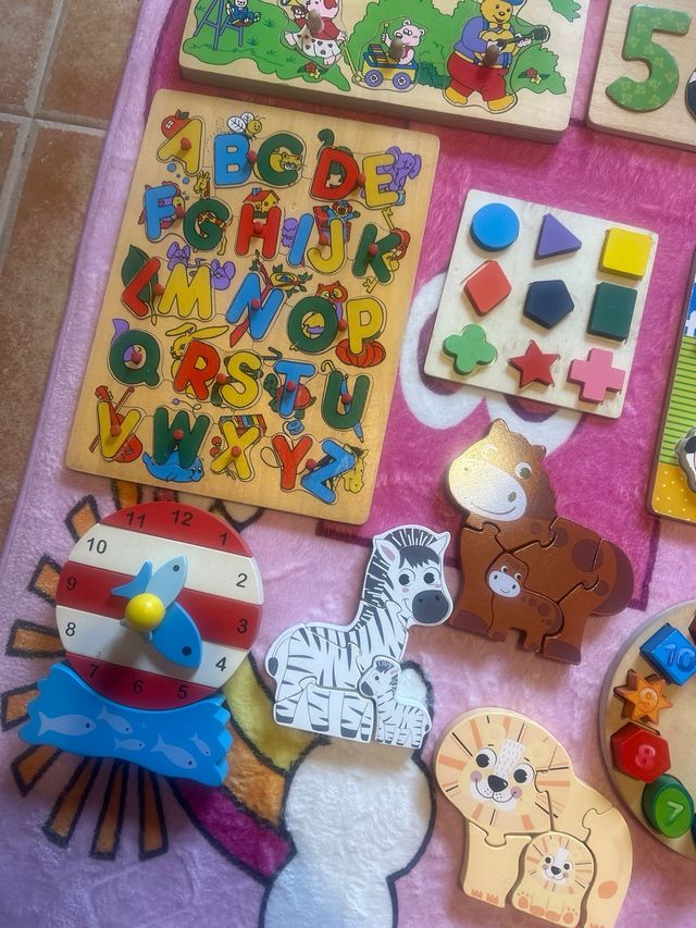 Lote Puzzles Educativos Madera Niños