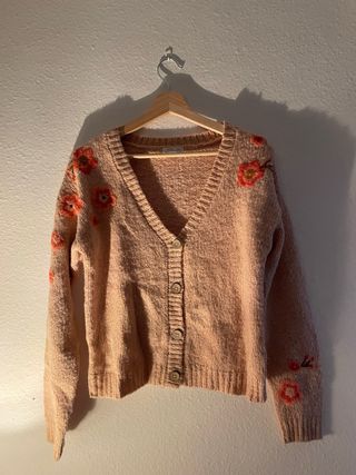 Cárdigan floral rosa