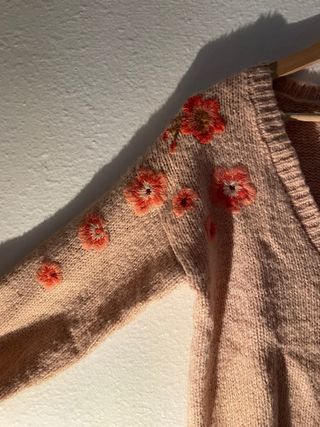 Cárdigan floral rosa