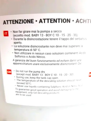 Pompa Disincrostante 15 Litri Gel Lavaggio Caldie