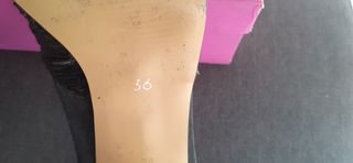Zapatos de tacón negros piel talla 36
