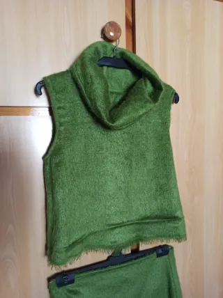 Conjunto lana fina mujer verde