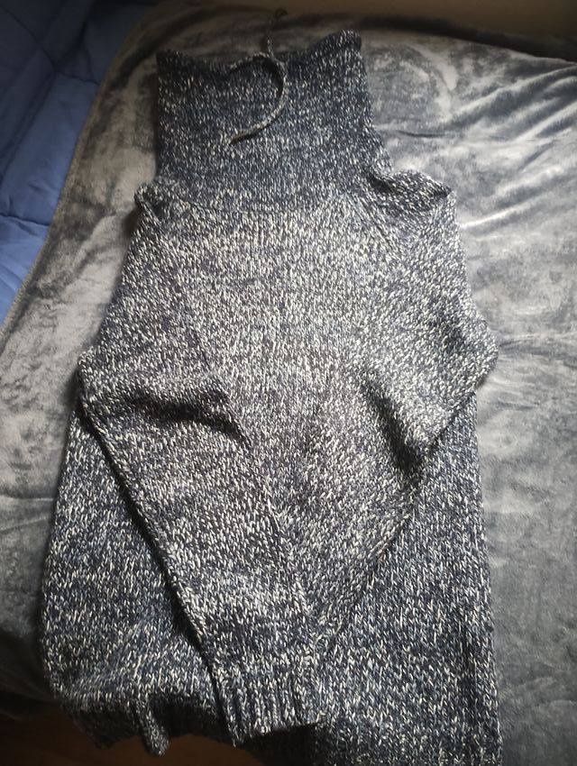 Jersey Cuello Alto Azul y Gris