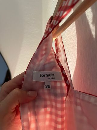 Vestido Rojo Cuadros Vintage