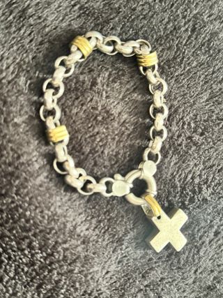 Pulsera Plata 925 con Detalles Dorados