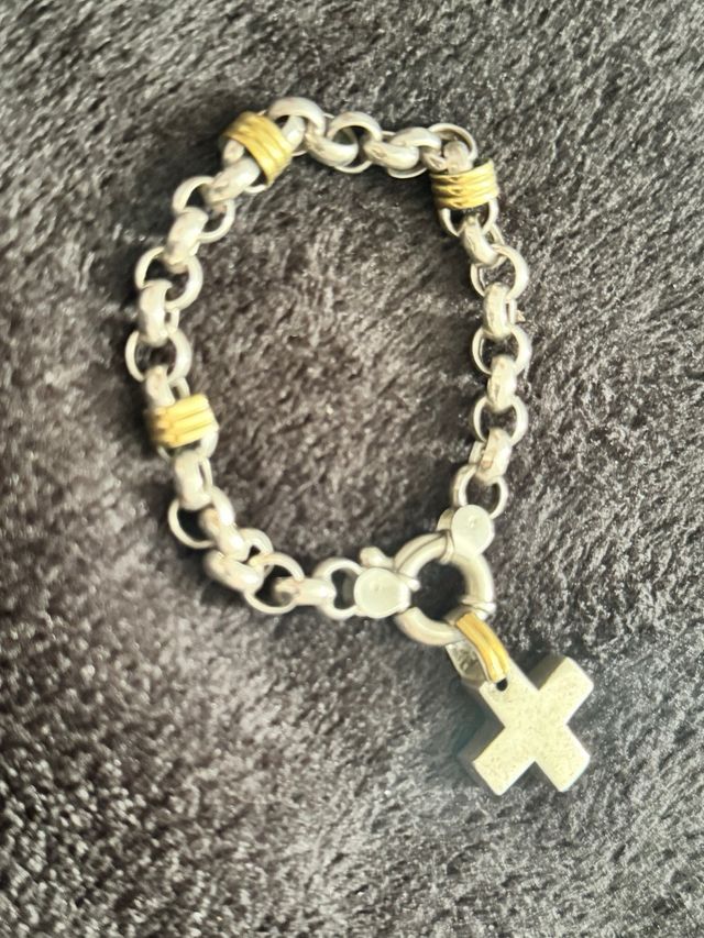 Pulsera Plata 925 con Detalles Dorados