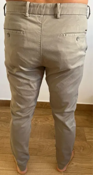 Pantalón Massimo Dutti Beige/Gris