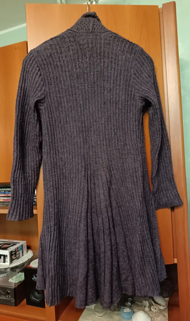 Cardigan donna vintage lungo viola