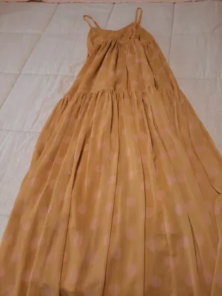 Abito Fracomina Premiere a pois ocra/rosa tg. S