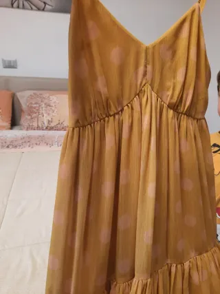 Abito Fracomina Premiere a pois ocra/rosa tg. S