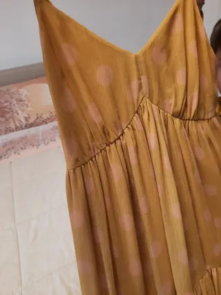 Abito Fracomina Premiere a pois ocra/rosa tg. S