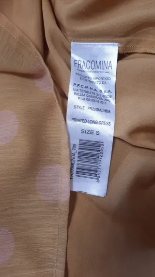 Abito Fracomina Premiere a pois ocra/rosa tg. S