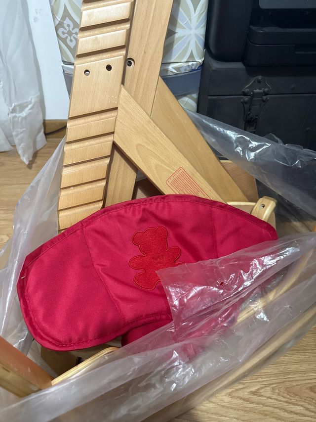 Trona bebé evolutiva madera y cojín