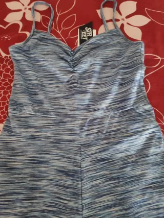 Mono deportivo mujer azul y blanco