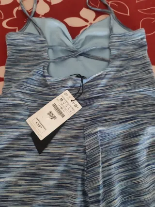 Mono deportivo mujer azul y blanco