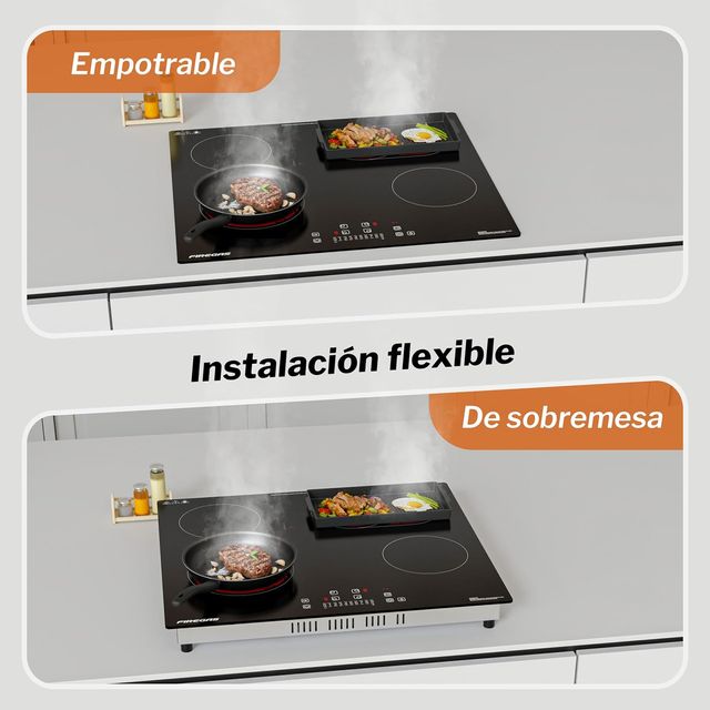 PLACA VITROCERÁMICA 4 FUEGOS 7200W 60CM SEGURIDAD