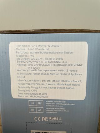 Calienta biberones y esterilizador GROWNSY