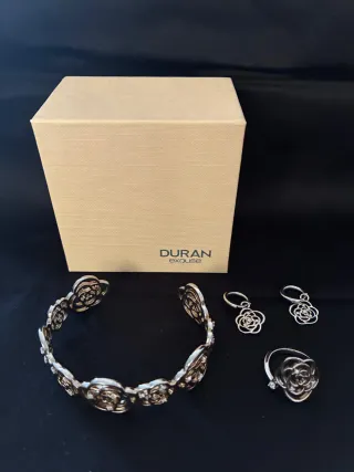 Conjunto Plata Ley Duran Exquse Flor
