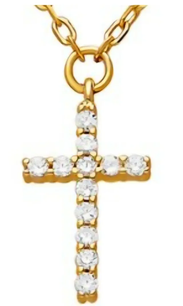 Collar Cruz Perlas Plata Ley 925