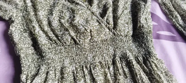 Vestido gasa estampado Springfield verde