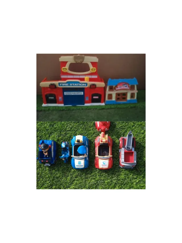 Lote estación de bomberos y coches
