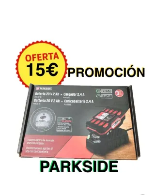 Parkside Batería 20V 2Ah + Cargador 2.4A nuevo