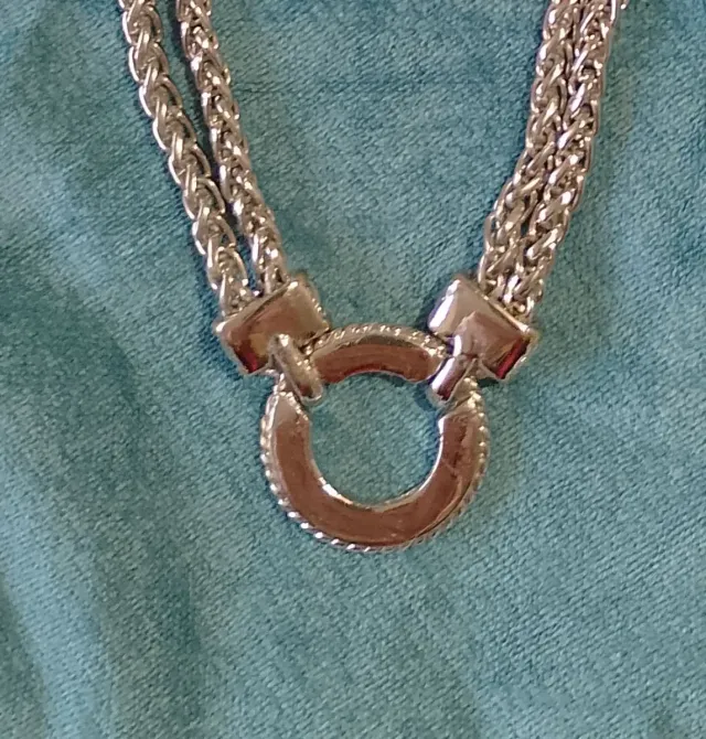 Collar doble cadena plata