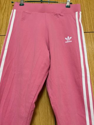 Mallas Adidas algodón 3 bandas rosa